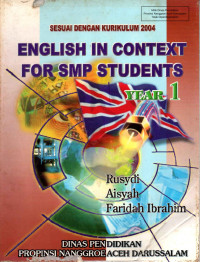 Image of English In Context For SMP Students Years 1